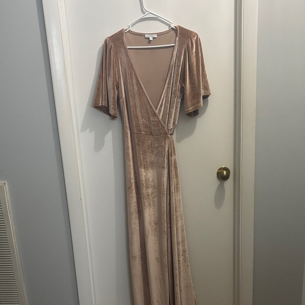 Baltic Born Tan Velvet Maxi Dress